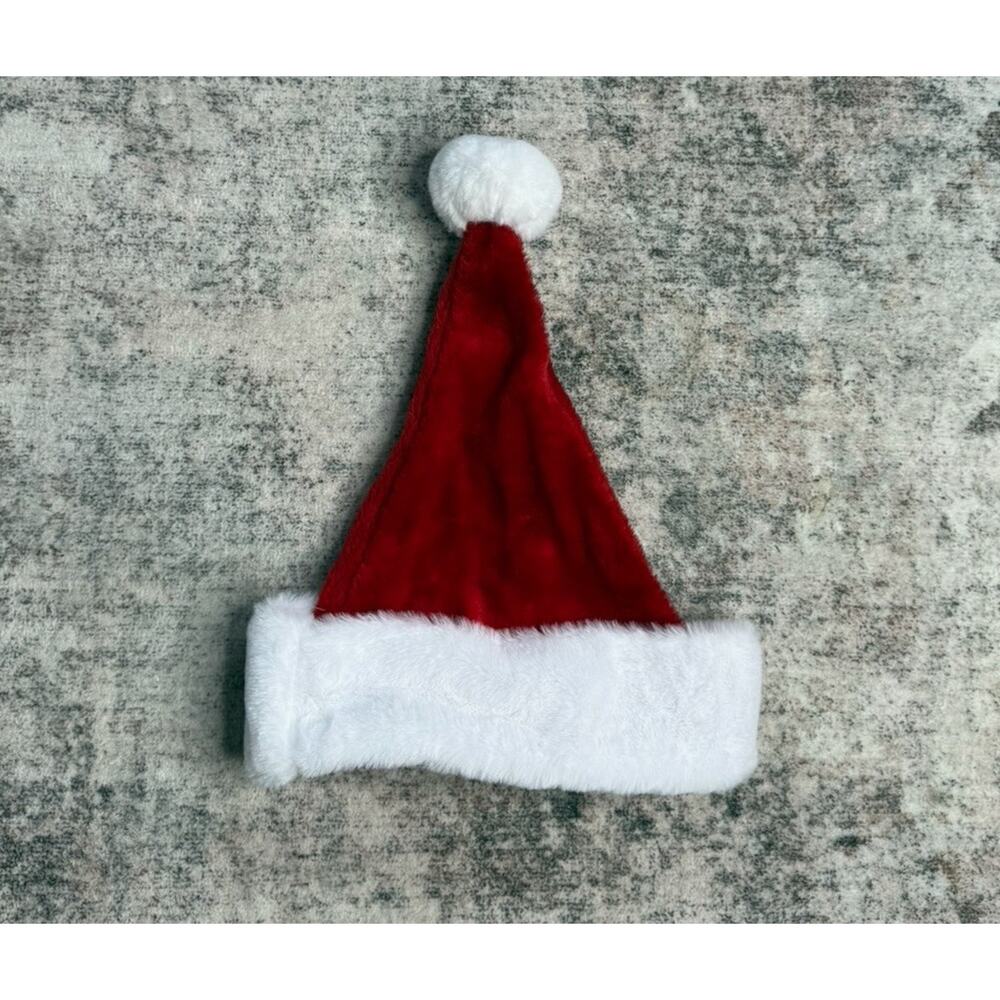 Plush Red Classic Fur Trim Christmas Santa Hat Unisex One Size Fits Most